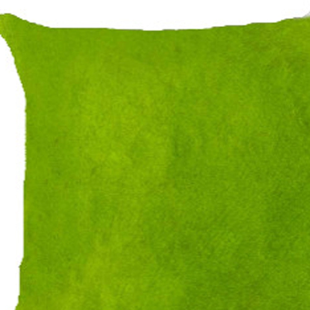 18" X 18" X 5" Lime Cowhide  Pillow 2 Pack