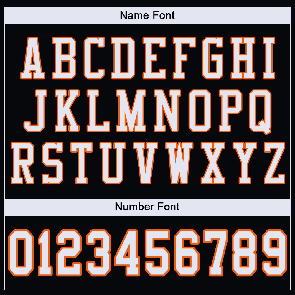 Custom Black White-Orange Mesh Authentic Football Jersey