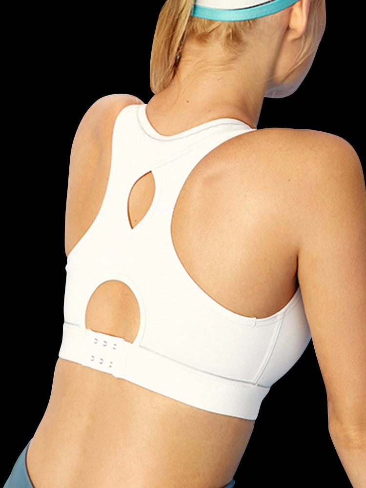Front Zipper Moisture Wicking High Impact Reversible Seamless Sports Bra