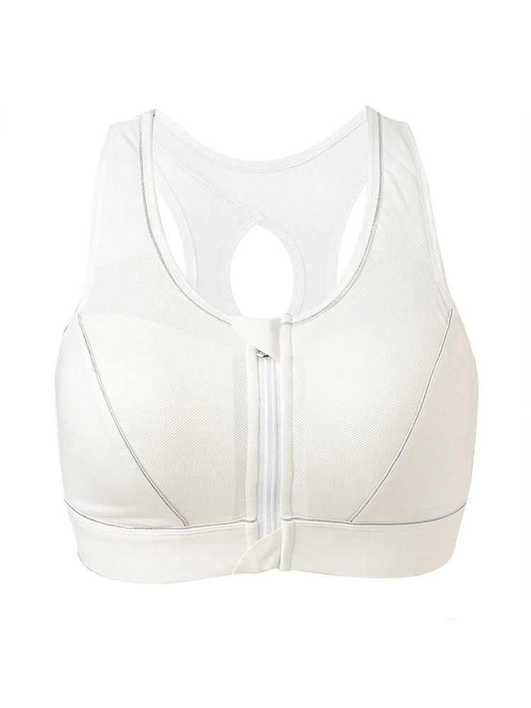 Front Zipper Moisture Wicking High Impact Reversible Seamless Sports Bra