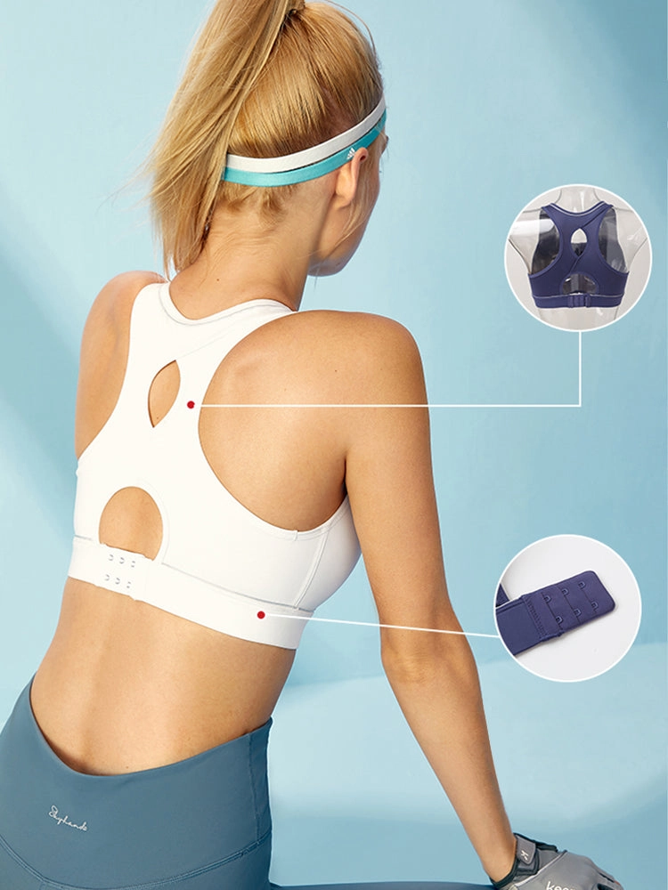 Front Zipper Moisture Wicking High Impact Reversible Seamless Sports Bra