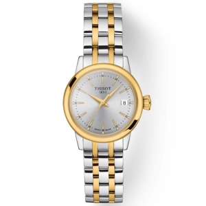 Tissot Classic Dream Lady 28mm Silver Dial Yellow Gold PVD Steel Quartz Watch T1292102203100
