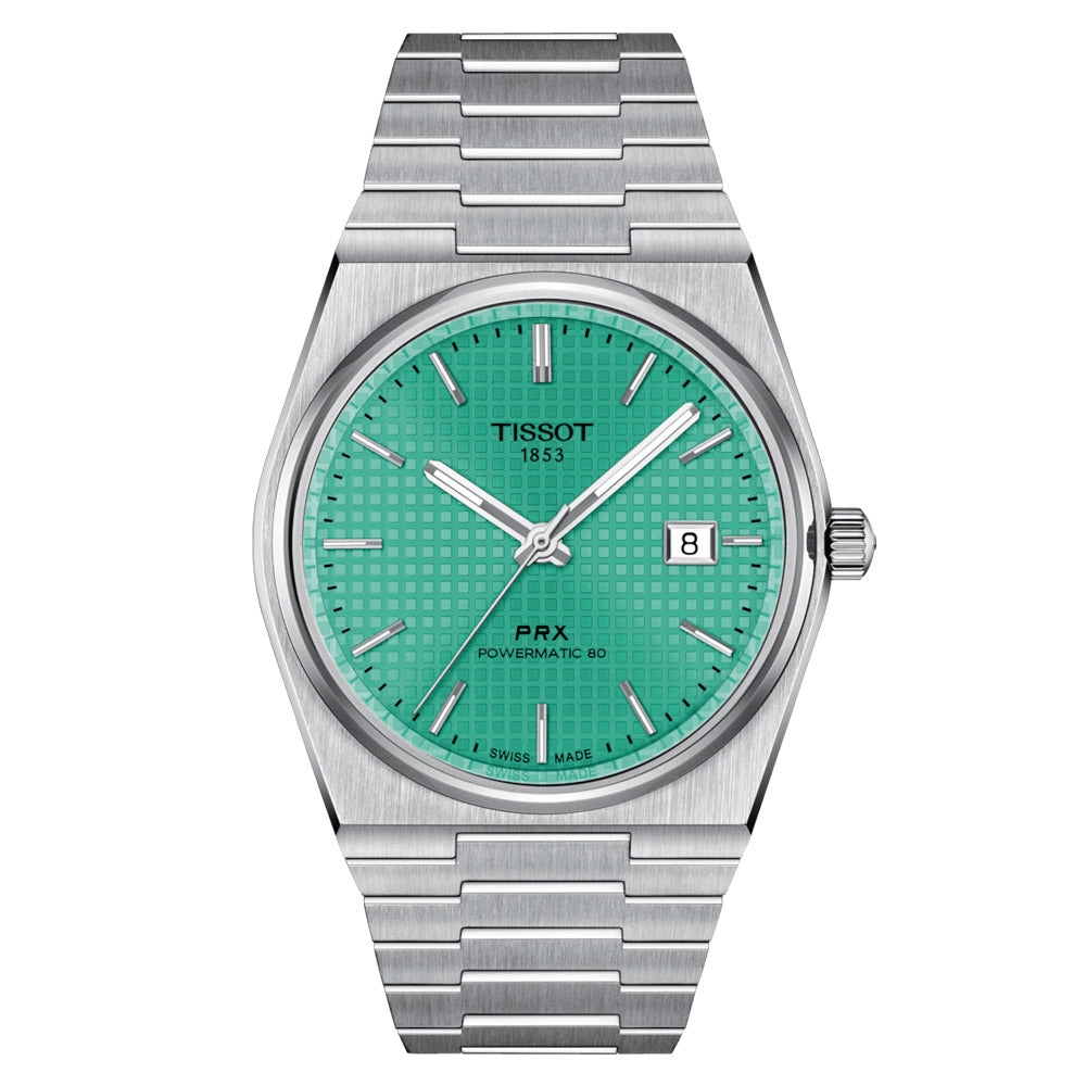 Tissot PRX Powermatic 80  Light Green Dial 40mm Automatic Gents Watch T1374071109101