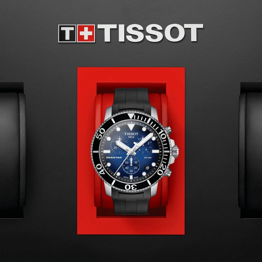 Tissot Seastar 1000 Chronograph 45.5mm Blue Dial Quartz Gents Watch T1204171704100