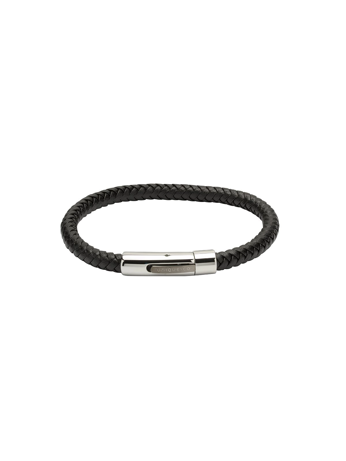 Unique & Co. 21cm Black Leather Bracelet