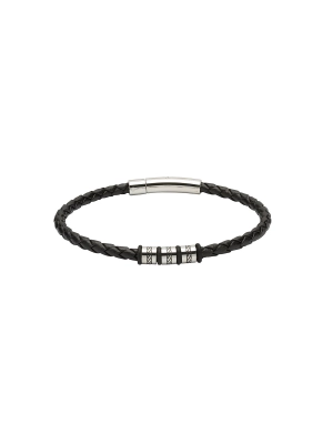 Unique & Co. 21cm Black Leather Bracelet