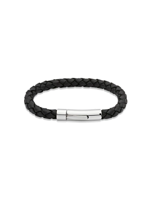 Unique & Co. 21cm Black Leather Bracelet