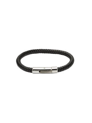 Unique & Co. 21cm Black Leather Bracelet