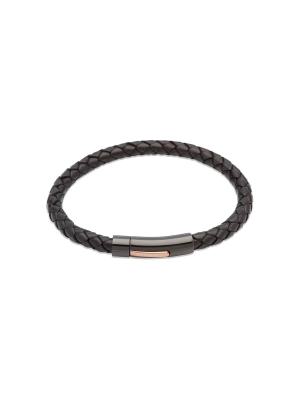 Unique & Co. 21cm Black Leather Bracelet