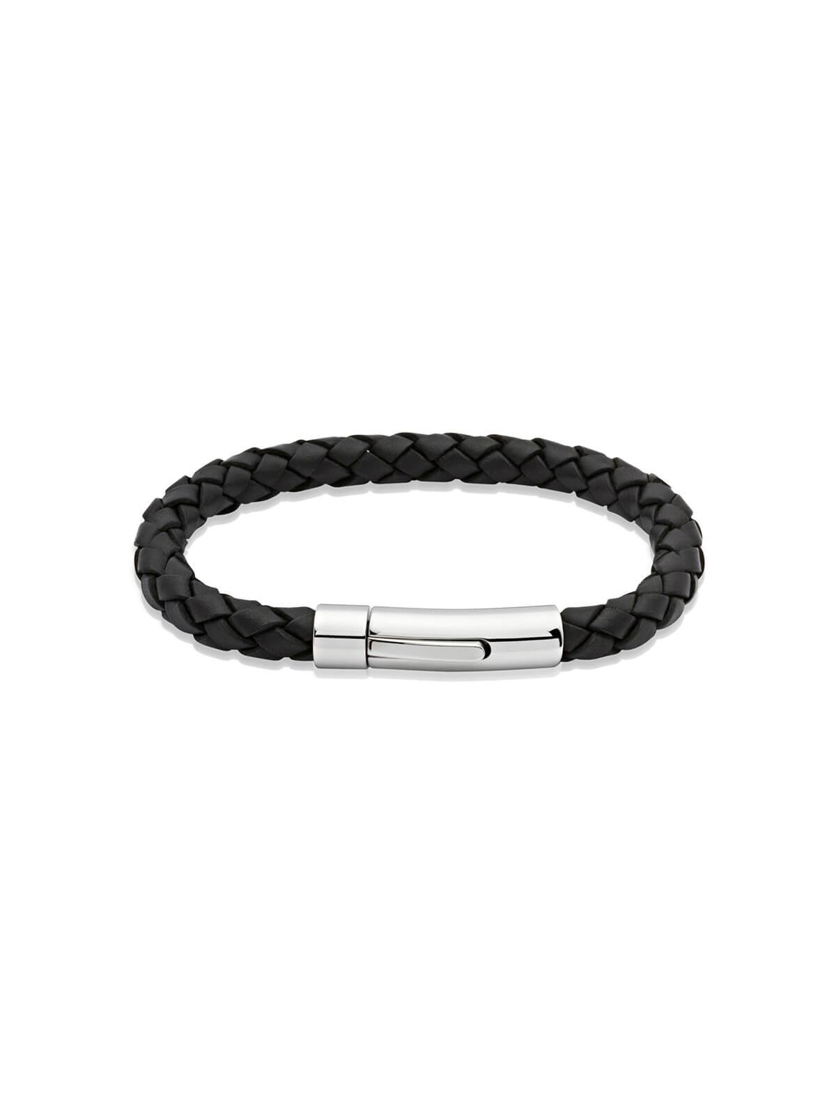 Unique & Co. 21cm Black Leather Bracelet