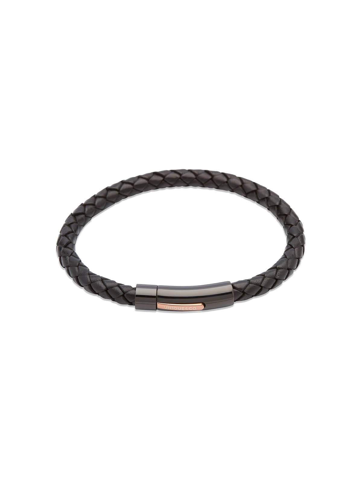 Unique & Co. 21cm Black Leather Bracelet