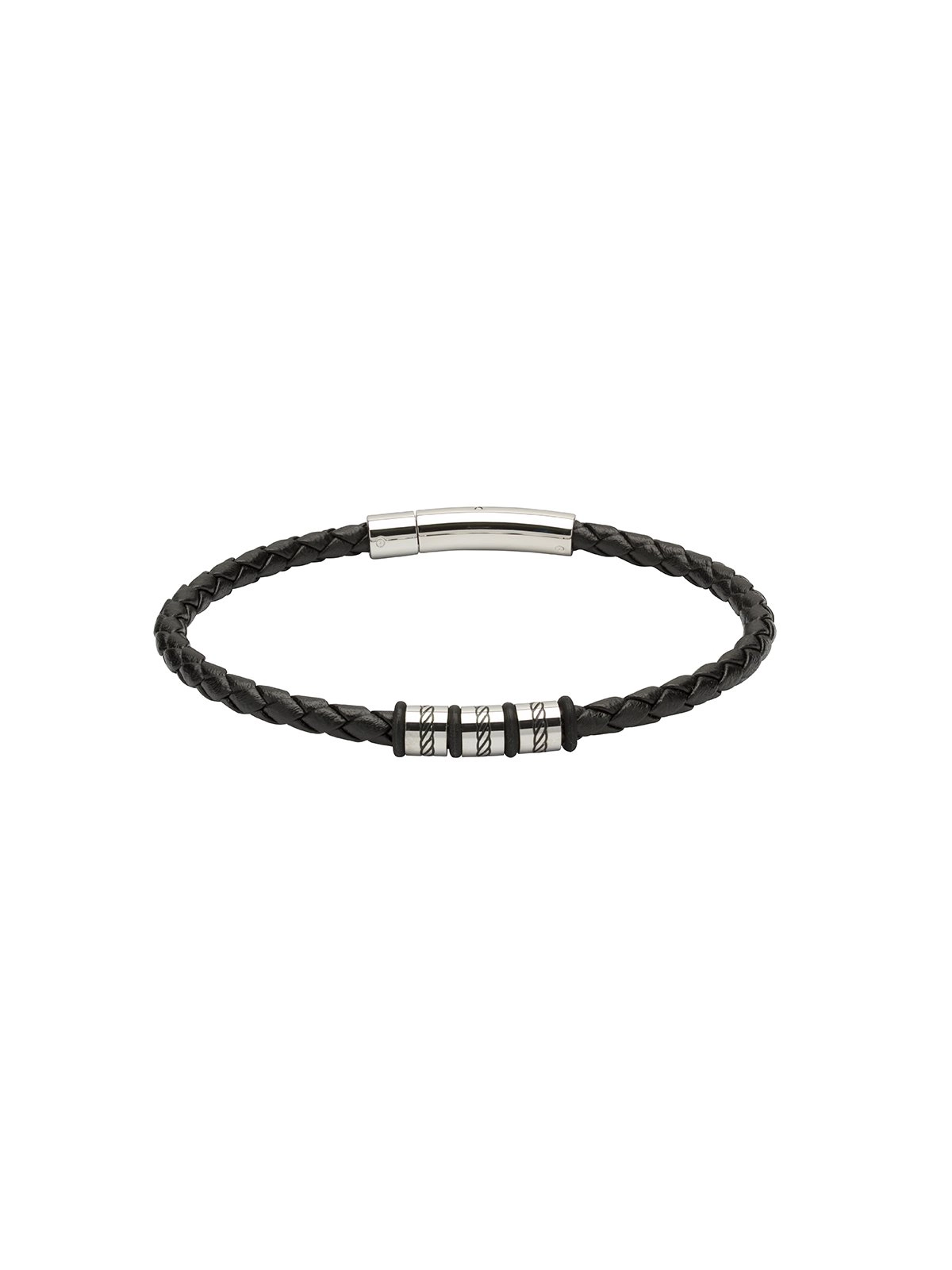 Unique & Co. 21cm Black Leather Bracelet