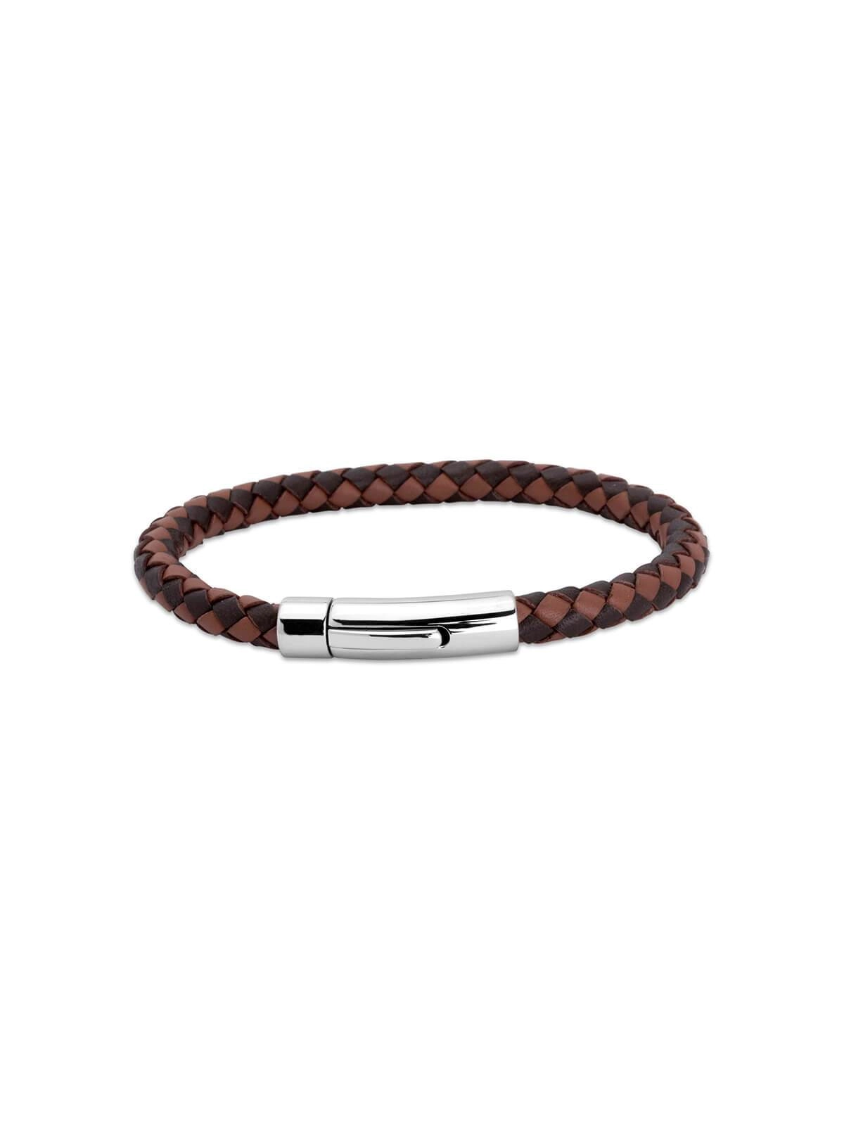 Unique & Co. 21cm Dark and Light Brown Leather Bracelet