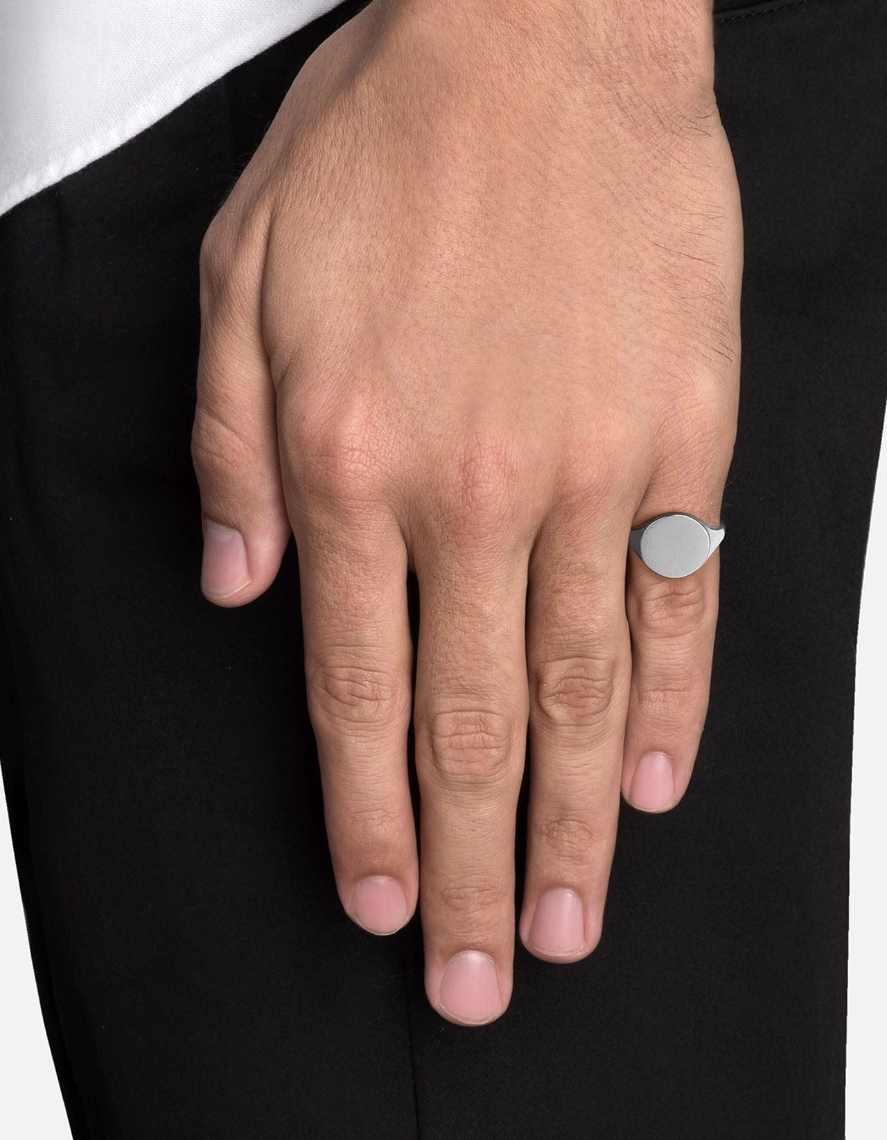 Wells Signet Pinky Ring, Sterling Silver