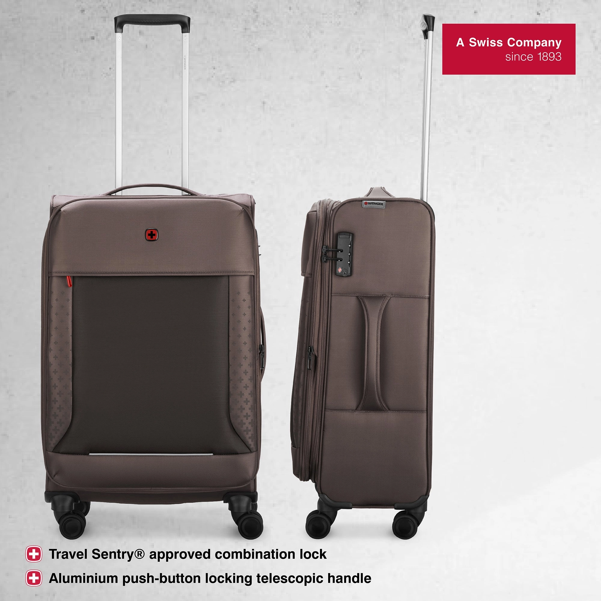 Wenger, Veric Medium Softside Case, Taupe, 66 Liters, Swiss designed-blend of style & function
