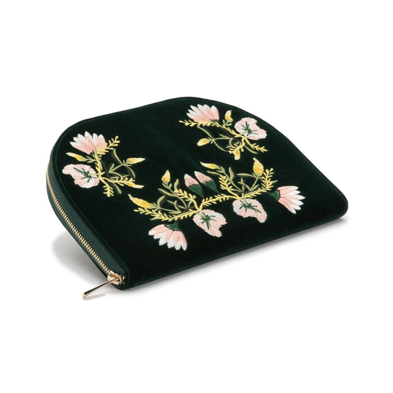 Wolf Zoe Portfolio Floral Jewellery Case Forest Green 393412